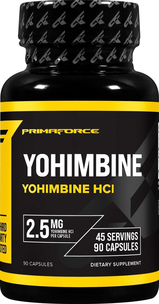 Primaforce Yohimbine HCl 2.5mg, 90 Capsules - GMO 免费和Gluten免费补充