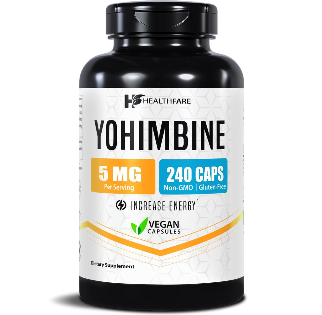 健康 约希姆宾 HCL 5mg 240 Vegan Capsules 最大力量公式 维冈,非GMO,Gluten-Free QQ 在美国制造
