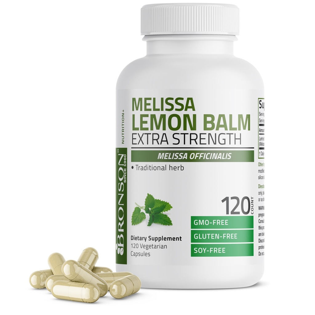 Bronson Melissa Lemon Balm Extra strong, 非GMO, 120 蔬菜卡普尔
