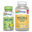 SOLARAY维生素C 1000mg和Mullein Leaf Wellness Bundle - 时间释放维生素C 补充品和Mullein Capsules,传统上用于健康支持-Vegan,60天保障,275/100 Veg Caps