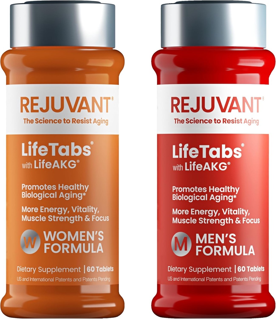 Rejuvant Men & Women的 AKG 长寿补品 - 2 Pack (男子1+1女子) 1000MG 98%纯钙 Alpha - Ketoglutarate - 具有专利的细胞修复和生命力持续释放公式