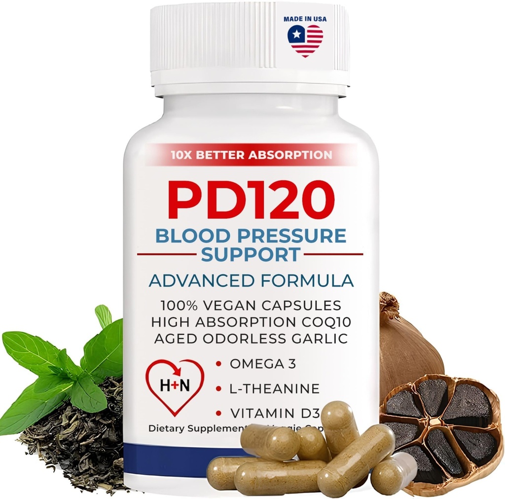 血压支持补充剂 含COQ10的黑色大蒜提取剂 - 血压补充剂 - 60 Capsules