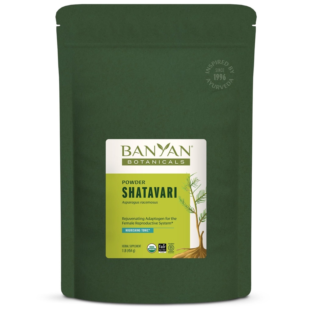 Banyan植物学 沙塔瓦里粉末 – 有机阿斯帕莱格斯 Racemosus 根粉末 – 恢复支持健康生殖系统的适应原素毒剂* – 1 lb. – 非GMO 可持续来源 Vegan