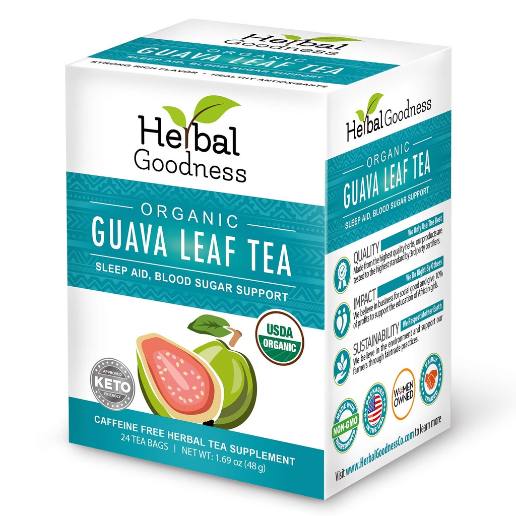 Guava Leaf Tea 24 茶袋 - 100%的有机天然瓜瓦叶茶 - Hojas De Guayaba Organization for Immune Support, Digestion and Relaxation - 草本植物