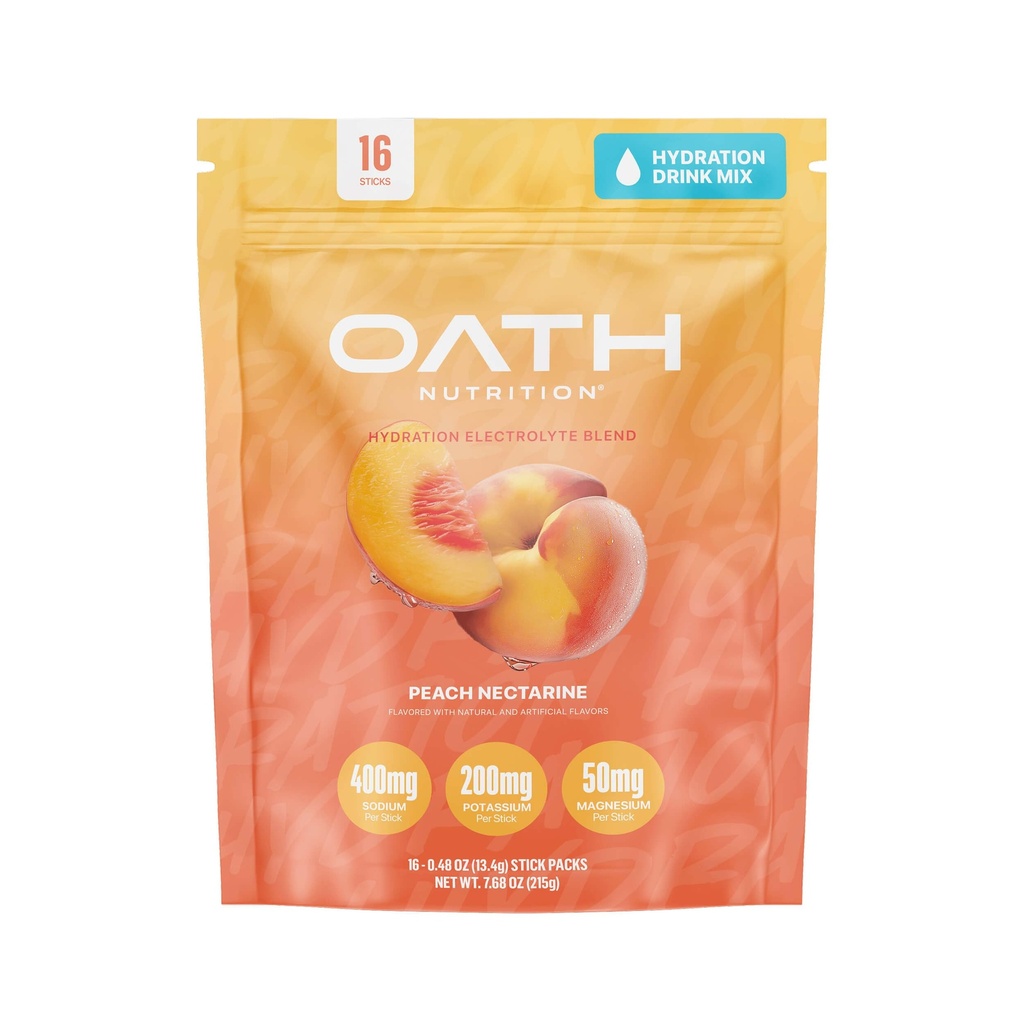 Oath 营养 水解 电解 火药 快速水解和肌肉支持完全电解 16 单服务包 桃核