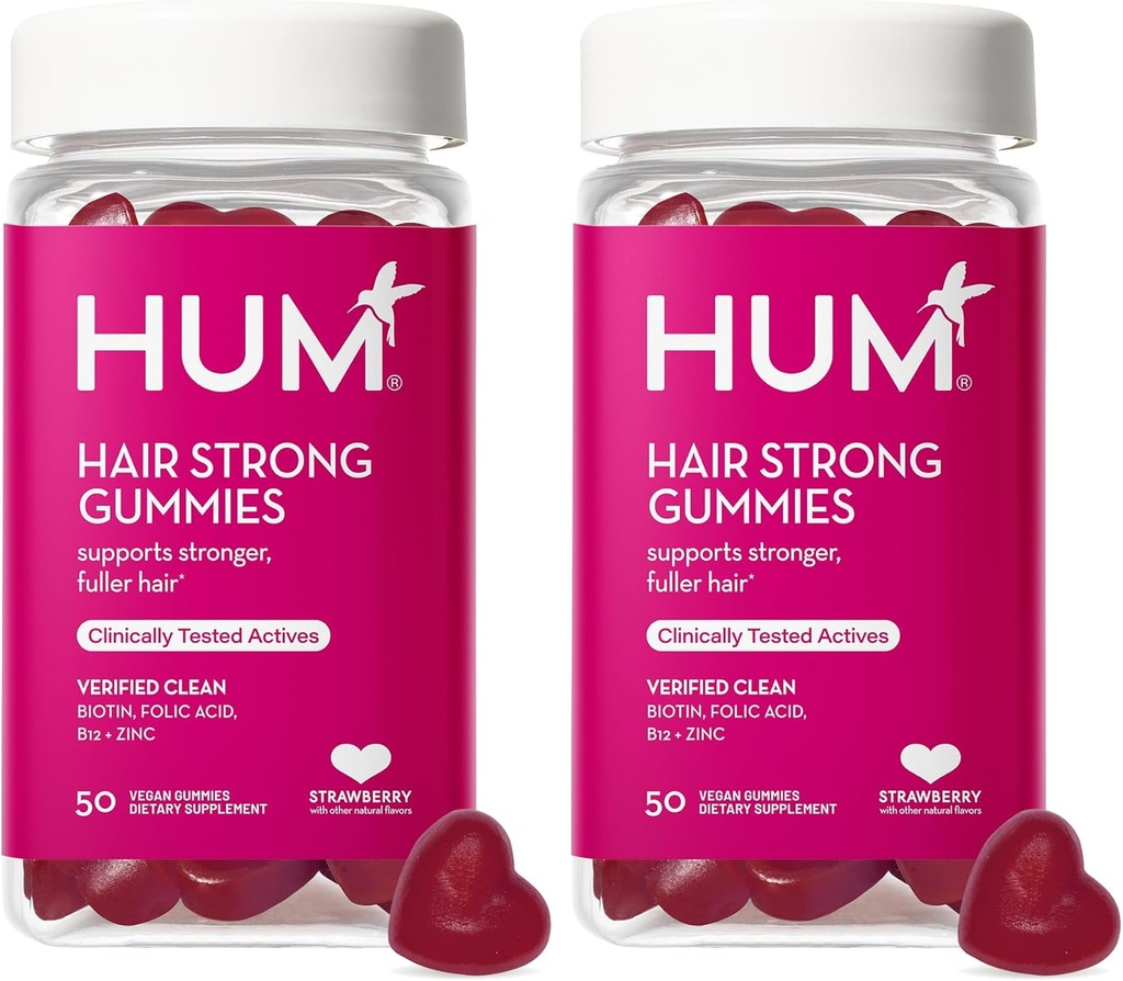 HUM 发型强壮 -- -- 每日用生物锡来改善发型生长 -- -- Fo Ti、Folic Acid、Zinc、Vitamin B12和PABA支持男女健康发型、皮肤和钉子(50天供应)