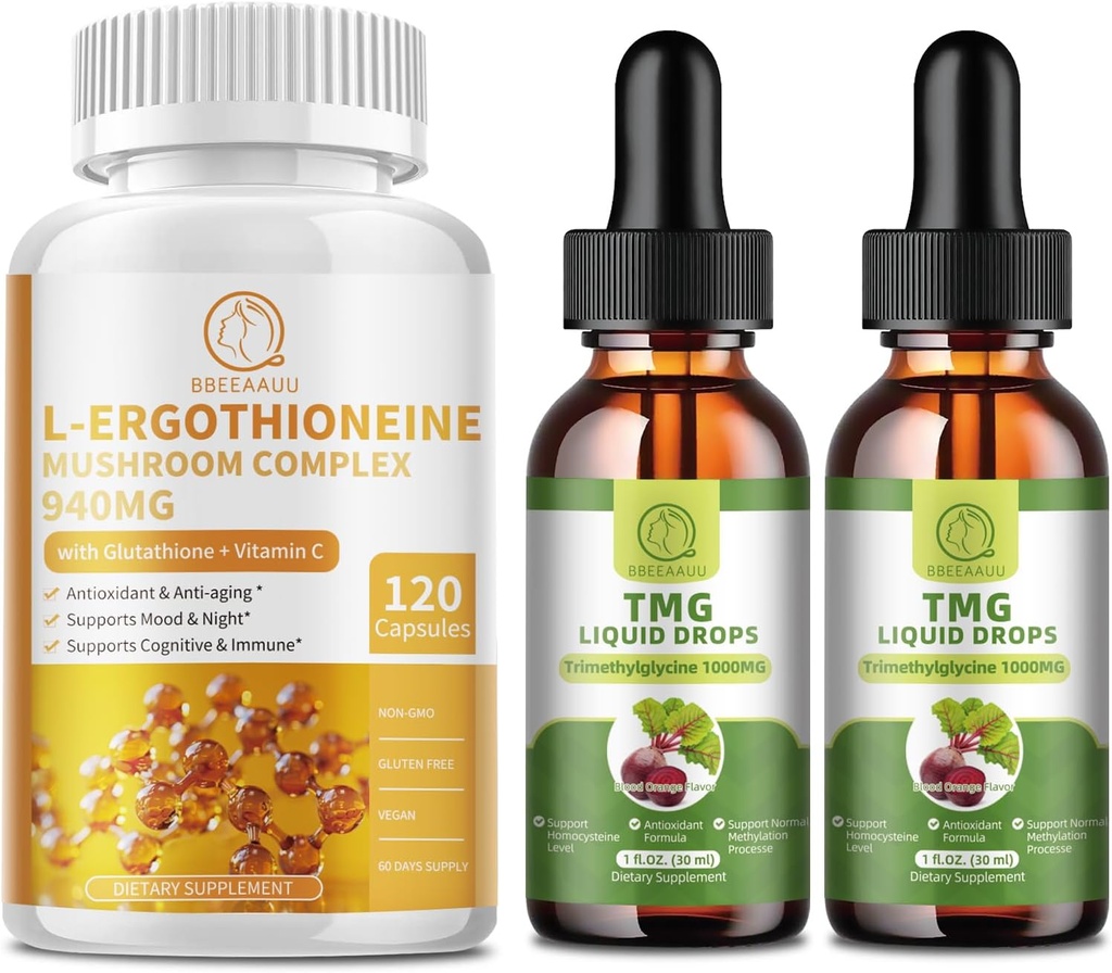 L-Ergothioneine 蘑菇复合物 Capsules & TMG (三甲基甘氨酸) 液滴
