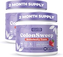 ColonSweep - 草莓火药 胡斯克粉末 Colon Cleanser, 7.8 oz. Fiber 补充 支持古特健康 - 清洁 用于Bloating Relief & Detox - 30 services (Pack of 2).