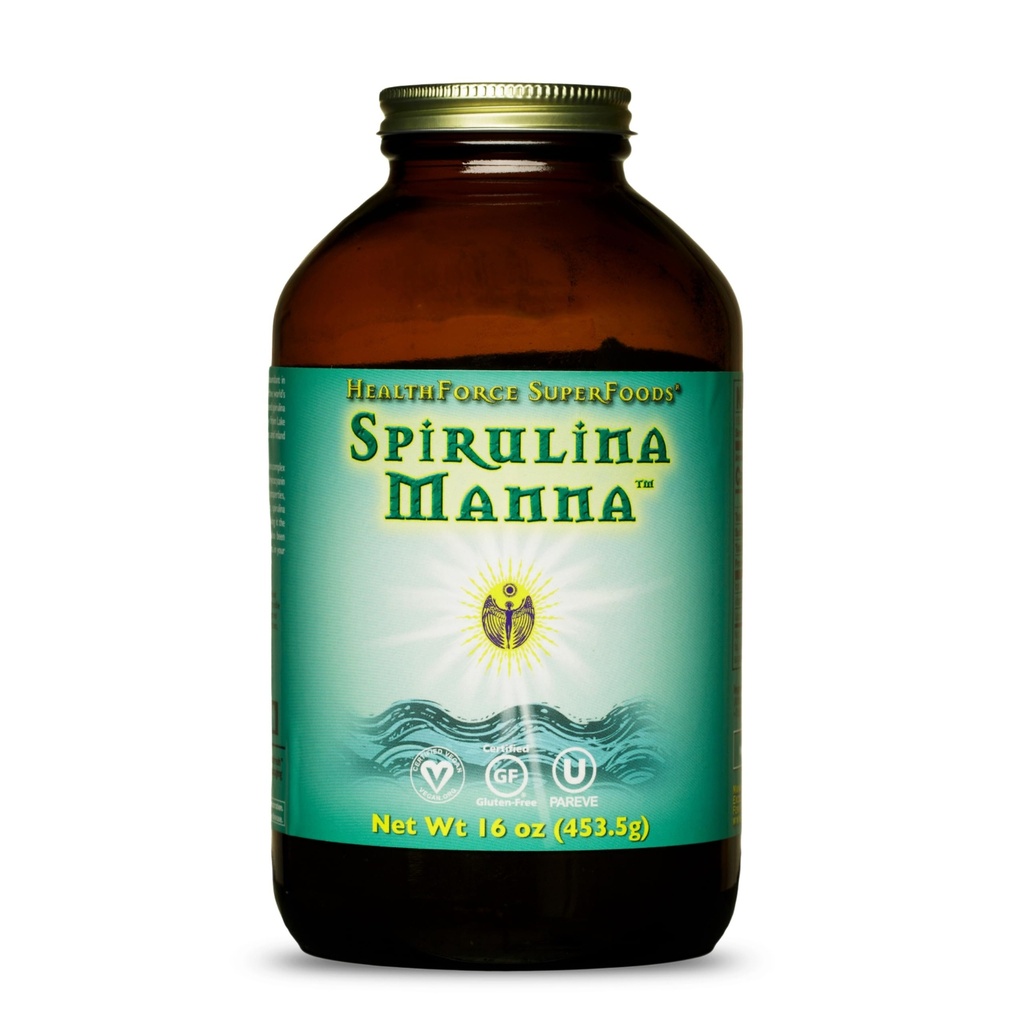健康力量 超级食品 Spirulina Manna - 粉末 - 16 Oz