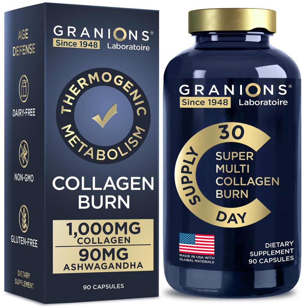 Granions 热解凝胶燃烧-Hyaluronic Acid,维生素C-细胞质防御和皮肤修复 男女多氯聚苯乙烯-90药丸