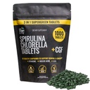 在目标生活 Spiruina Chlorella + CGF + 1000 超绿色板块 + Vegan + 免疫支持 → 高蛋白 → 分析 + 营养 → 能量 + 回收