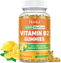 维生素B2 Gummys Riboflavin 400mg 男女补充-纯镁、Ashwagandha、CoQ10、Omega 3、维生素B12 - Migraine Relief & Enervous System Support - 无糖,60个伯爵