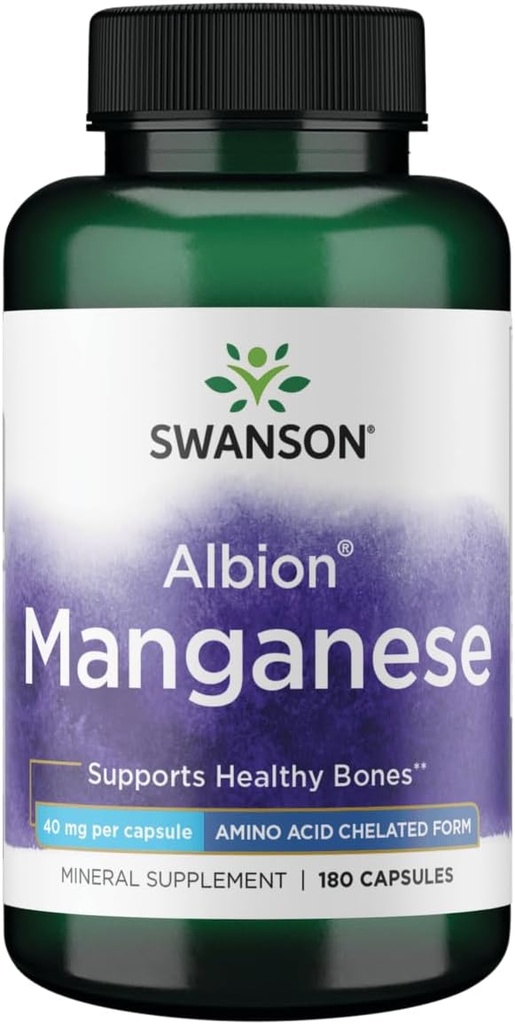 Swanson Albion Chelated Manganese Glycnit 40 毫克 180 毛盖