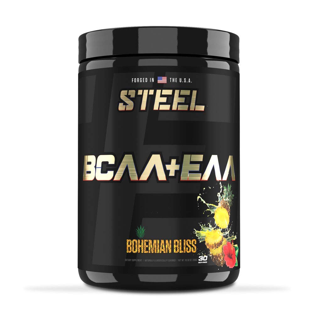 钢铁补充品 高性能 BCAA EAA 粉末 推动精益肌肉生长和劳动耐力 2:1:1 恢复肌肉加速30 服务率。 (波希米亚语 Bliss)