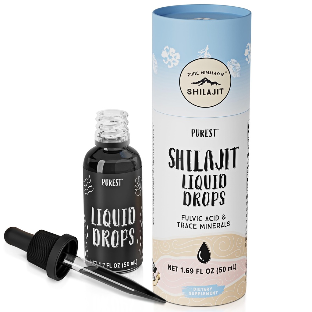 纯喜马拉雅Shilajit 液滴 -- -- Shilajit的纯净形式,99.9%用于免疫支持、能源促进、抗衰老 -- -- 天然跟踪矿物和富尔维奇酸(50毫升)