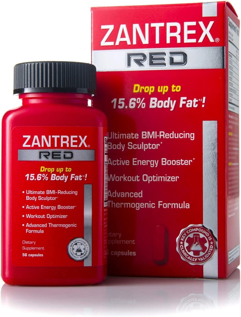 Zantrex Red Fat Burner & Active Energy Booster 补充 QQ支持身体雕塑,增加焦点和解决性能 Q56 Capsules