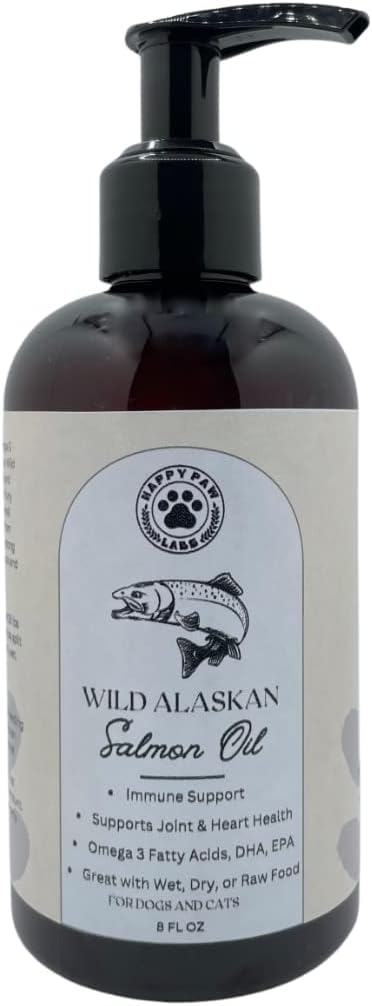 纯野生阿拉斯加沙门油用于养狗和猫 - Omega 3 皮肤和煤炭补充品,自然环保局 + DHA 脂肪酸用于联合功能,脑,免疫和心脏健康 (8 FL OZ)