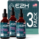 E2H 所有自然女性的健康、荷尔蒙平衡和PMS救济与黑色Cohosh、Dong Quai和Licorice根用于热闪光救济(3瓶)