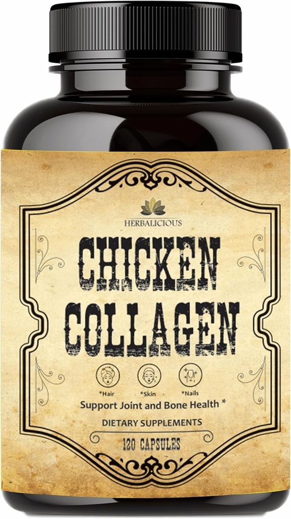 HERBALLICIUS 鸡尾科拉根猪笼草 – 科拉根猪笼草(Collagen supposed for Joint, Skin & Bone Support) – 鸡尾科骨牛笼草(Hydrolyd Collagen Peptides) 鸡尾草(Non-GMO), 抗衰老(Anti-Aging) 120 猪笼草(Capsules)