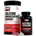 强制因子 Creatine Gummys, 5 Grams Creatine 单水合物, 混合莓, 150 Gummys, 30 services Nitric Oxide Boster, L-Arginine的快速动作公式, 120 Capsules