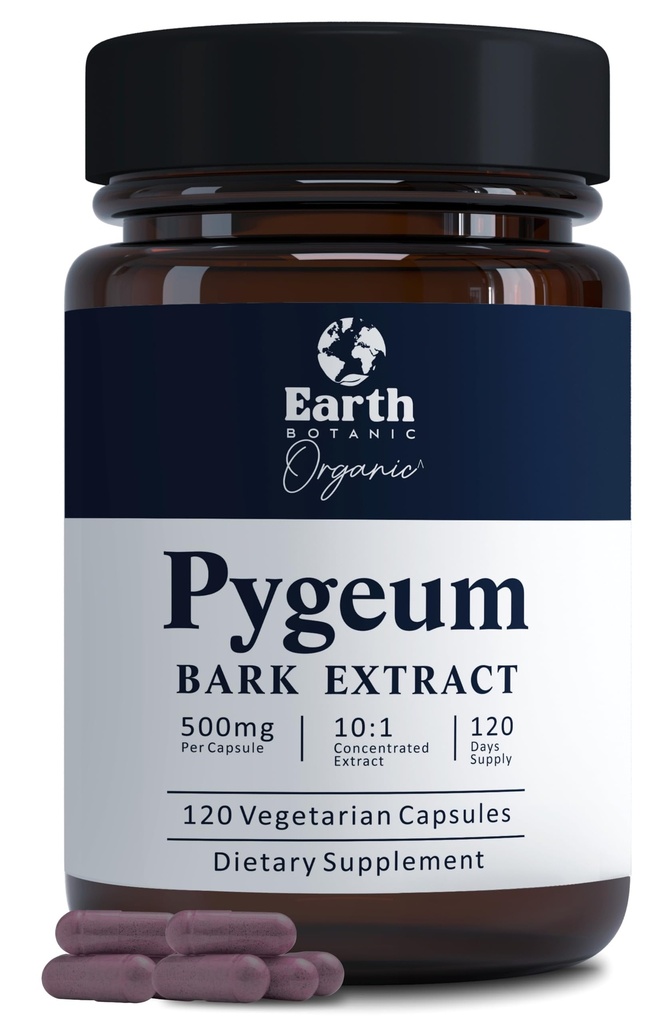 Pygeum Bark 摘录 500mg 120 Capsules - 草药补充剂支持前列腺保健,Bladder,和 Urinary Tract - 男子健康补充剂(Vegetarian,非GMO) 4个月供应