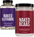 NAKED 不受欢迎的BCAAs 100 Sevings +纯 L-Glutanine 240 Capsules Bundle:非GMO,Gluten Free,Muscle Recovery, nothing 人工