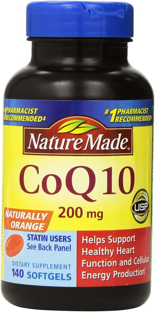 天然制造CoQ10 凝胶 Q10 200毫克 - 2瓶,140软胶