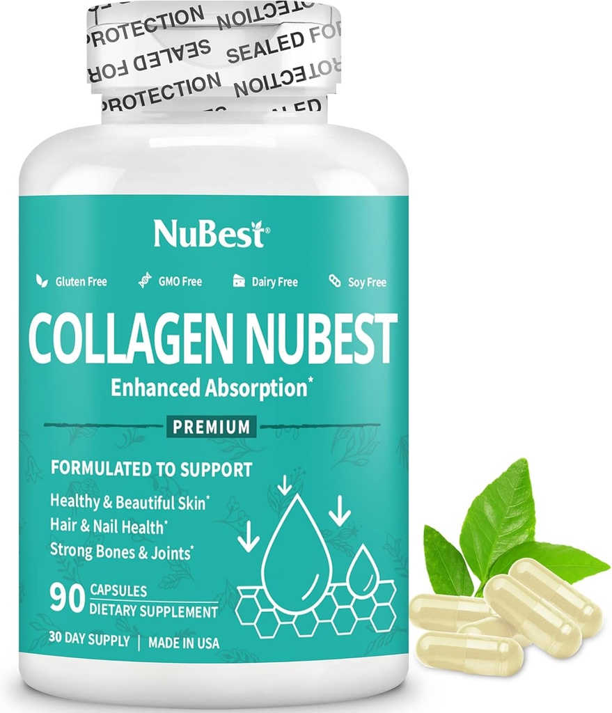 NuBest Collagen Super Collagen Peptides - 振兴皮肤,毛发和钉子 - 骨骼和联合力量 - 男子和女子的美丽Collagen公式 - 1,500 mg