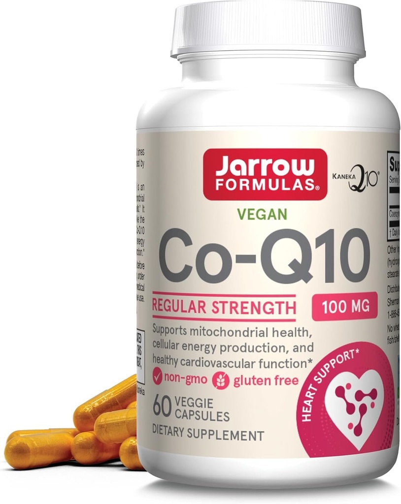 Jarrow Formules Co-Q10 100 mg - 60 Veggie Caps - 抗氧化剂支持Mitochondrial健康、能源生产和心血管功能 - 最多60种服务