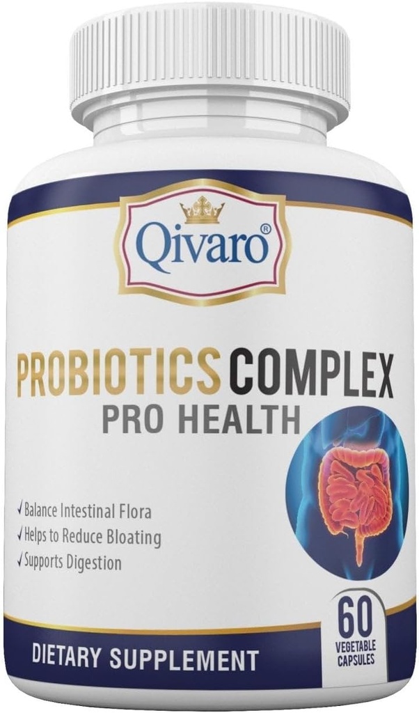 Probiotic Complex Pro Health - 消化平衡和免疫支持 - 自然和有机补充 - 日常Probiotic 支持 - Vegan和非GMO - 在美国制造 - 60 Capsule