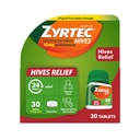 Zyrtec 24小时蜂巢救治药片,10毫克Cetirizine HCl救治药片,帮助减少蜂巢和减少因蜂巢引起的痒痛,抗组织胺药片,治疗乌蒂卡利亚,30厘米