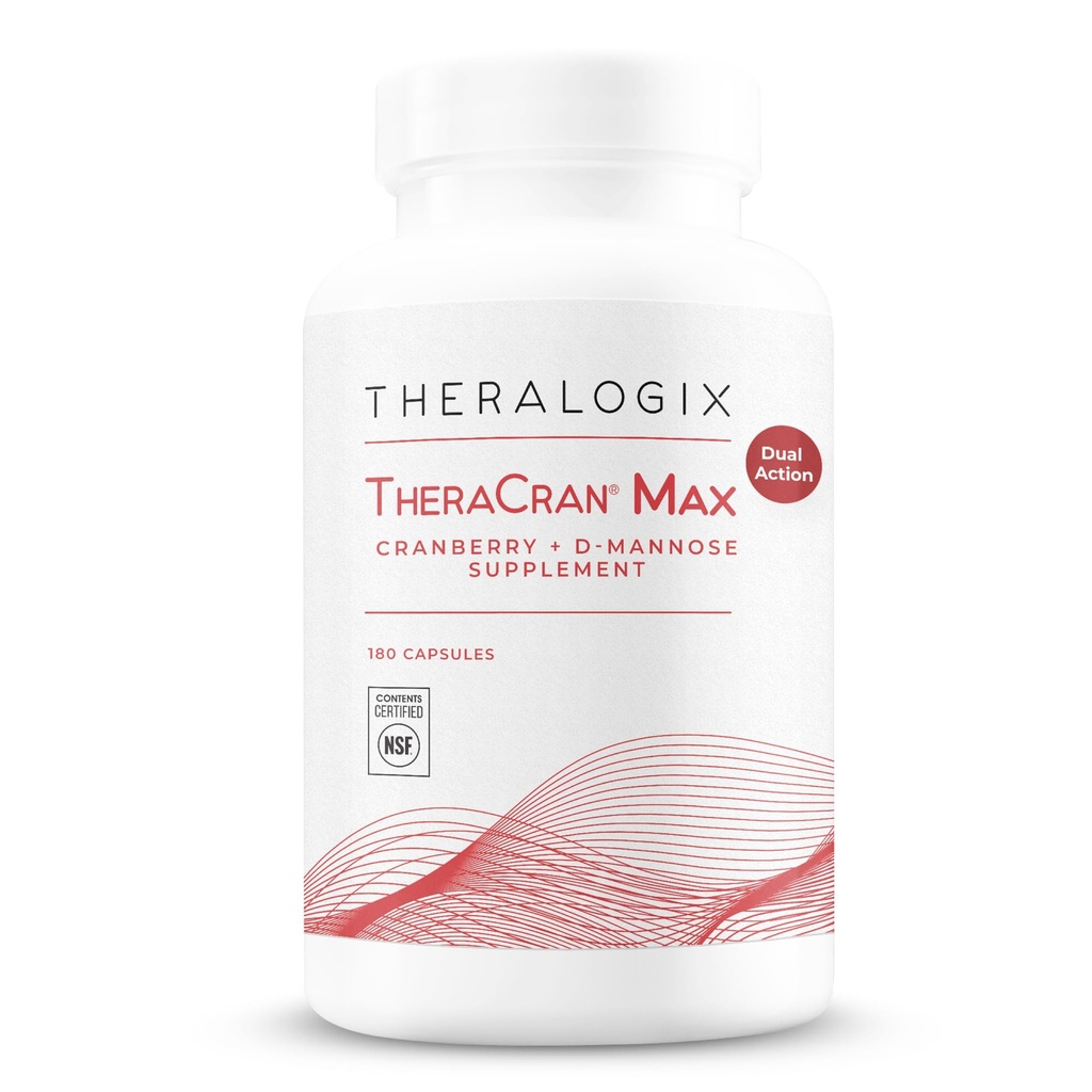 Theralogix TheraCran Max - Cranberry + D-Mannose 男女补充剂 - Urinary Tract 健康支持 - 90天供应 - NSF认证 - 180卡普尔