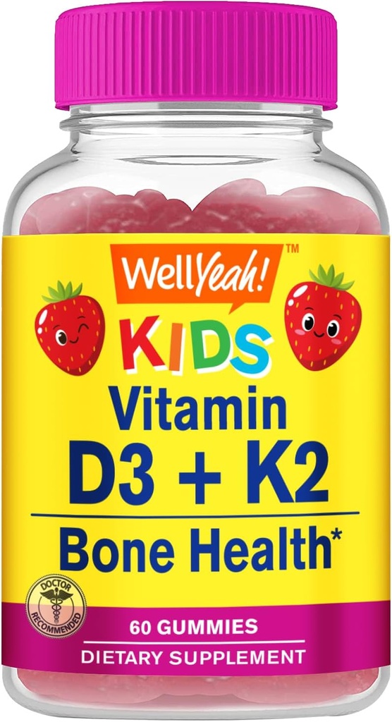 (原始内容存档于2017-03-02) (中文(简体) ). Wellyeah Vitamin D3 + K2 for Kids Gummys - Vitamin D3 1000 IU,K2 100 MCG - Bone and Muscle Health Support, Natural Flavors, GMO Free, Gluten Free, Vegan - K2 D3 维生素补充60 Gummys.