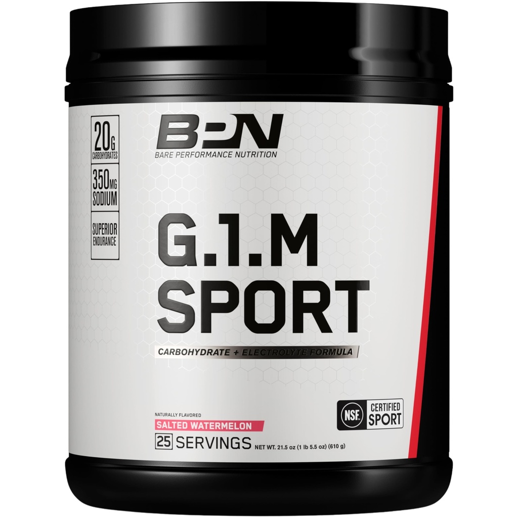BARE 绩效营养、BPN G.1.M 更多运动、耐力训练燃料、高级碳水化合物和电解剂粉剂公式、减少脂肪、盐西瓜、25种服务