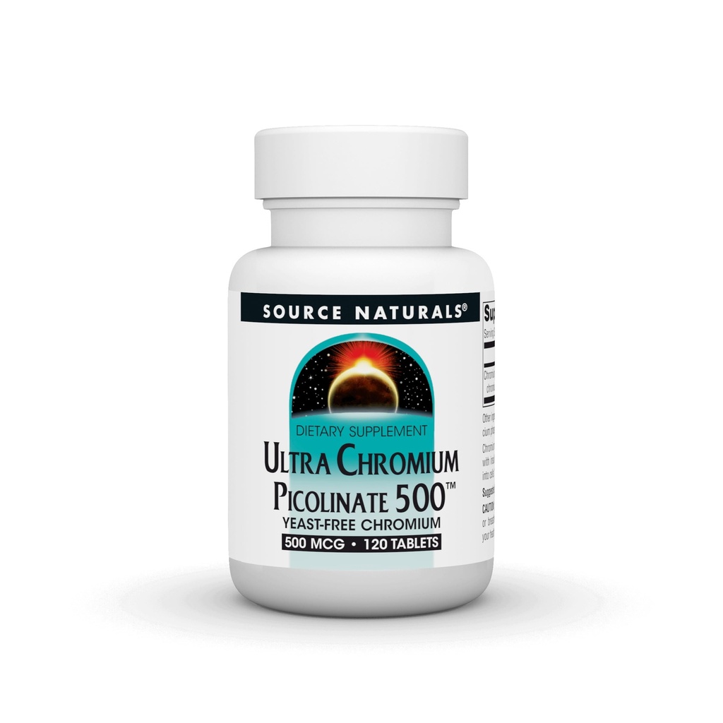 来源:自然超铬酸盐 500 Yeast-Free Chromium,植物营养补充,500毫克 - 120块