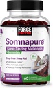 FORCE FACTOR Somnapure Gummys 配有 Melatonin 10 mg 成人,非哈比特-Forming, 深睡的自然睡眠援助, 长眠, 清醒, 梦莓火焰, 60 Counter (Pack of 1)