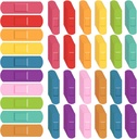 Lounsweer 600 Pcs 孩子们 乐队 Bandages Bulk 防水 Breatable Bandages Neon 色彩丰富的灵活乐队 各种颜色 灵活保护 伤者护理 板块和轻剪