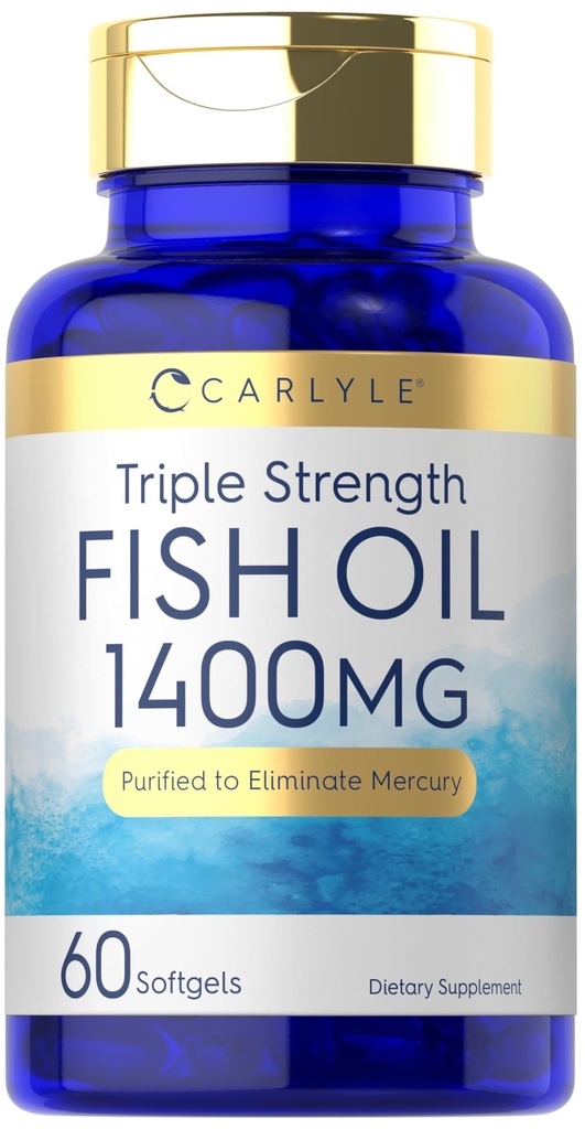 卡莱尔三强Omega 3 鱼油 | 1400mg | 60 软胶 | Non-GMO, Gluten Free Supplement