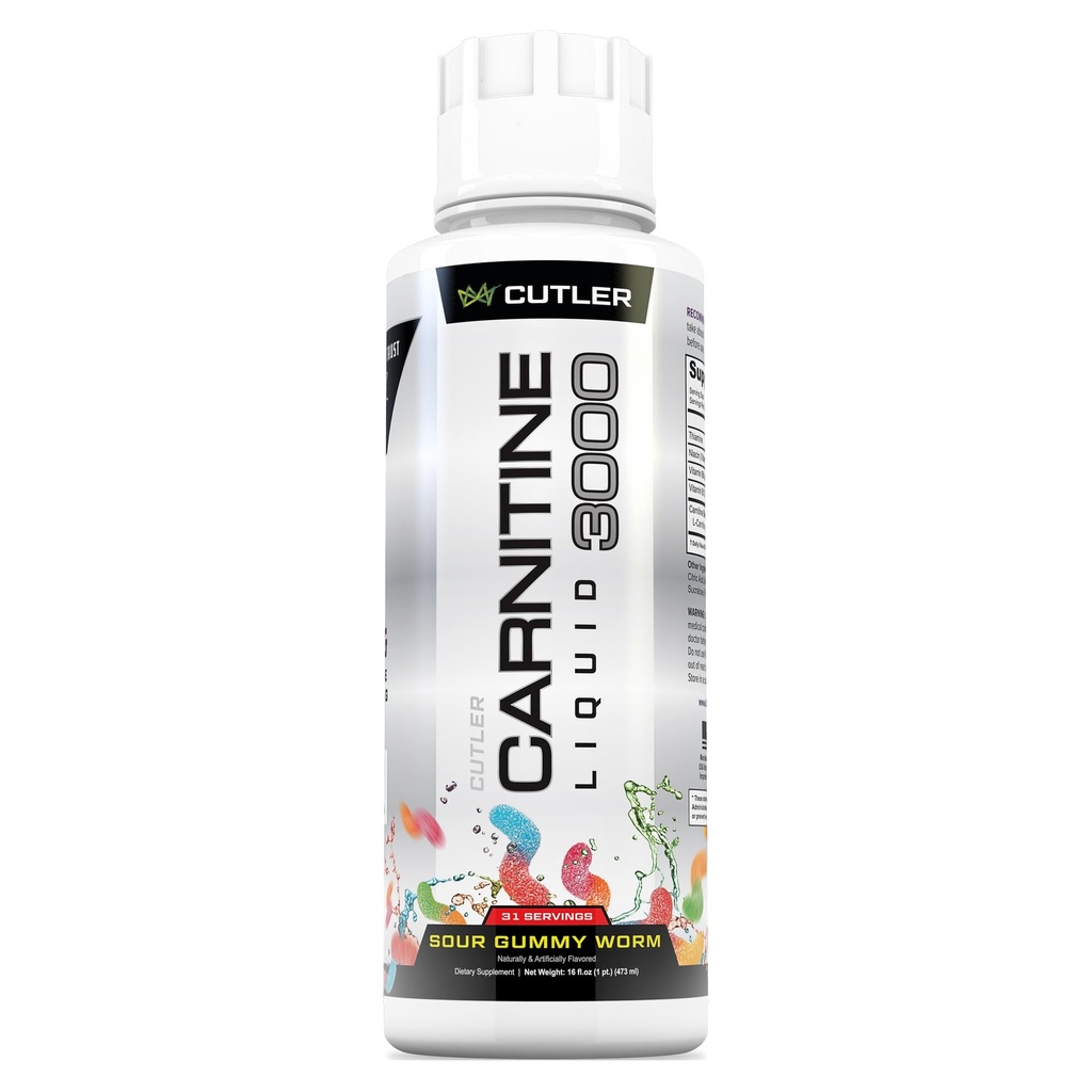 Cutler营养液 L-Carnitine Fat Burner 补充剂 乙酰L-Carnitine & L-Carnitine Tarrate - Fat Burner 优化吸收,能量和肌肉支持公式 | Sour Gummy Flavor