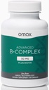 Omax3 高级维生素B Complex 50MG 配有 Biotin QQ 强和亮发 皮肤钉 支持压力 豁免 能量代谢 90 Capsules