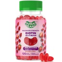 Biotin Jelly Bean Gummy Vitamins, Max 强力 Biotin for hair, Skins and Nails, 10 000 mcg / service, hair growth Vitamins for man and Women, 120 草莓炸 Jelly Beans, 科舍尔