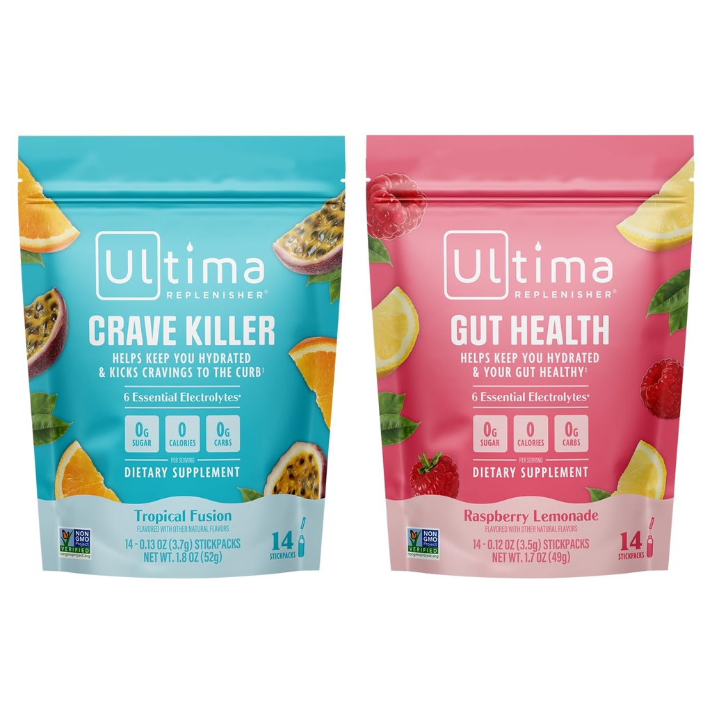 Ultima 充电器 电解石 饮料 Mix Bundle – 无糖 – Crave Killer and Gut Health, 14 Sickpacks – 6 Electrolytes and Minerals – Keto Friendly, Vegan, Non-GMO – Keto Friendry, Vegan, Non-GMO – 绝食药剂 绝食药剂 Mix Bundle – 无糖 杀菌剂与古特健康,14 棒包 – 6 电解石与矿物 – Keto Friendate, Vegan, N-GMO