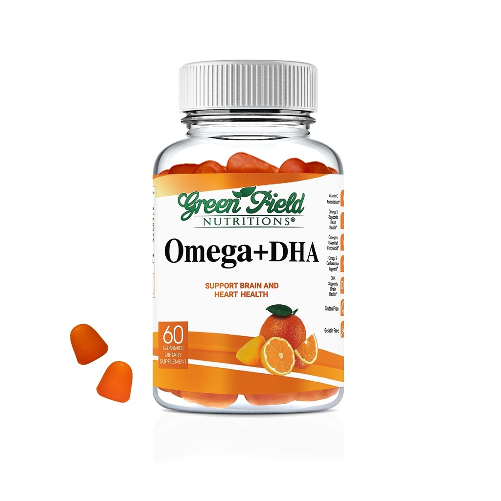 绿地营养(Halal Omega 3) 与DHA一起为成年人配制的可嚼蛋白 - 60 Gummy Halal 维生素,支持脑,心脏和免疫系统 - Vegan, N-GMO Gluten-Free Gluten-Free Halal 维生素