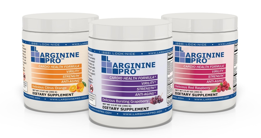 L-ARGININE PRO 5,500mg L-Arginine Plus L-Citrulline 1,100mg Raspberry,橙色和葡萄粉饮品混合剂补充剂,用于增加硝氧化物生产