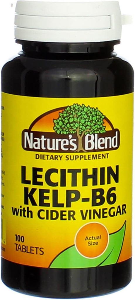Nature's Blend Lecithin Kelp-B6 with Cider Vinegar 100 Tabs (模型:079854600704) 互联网档案馆的存檔,存档日期2014-07-04.