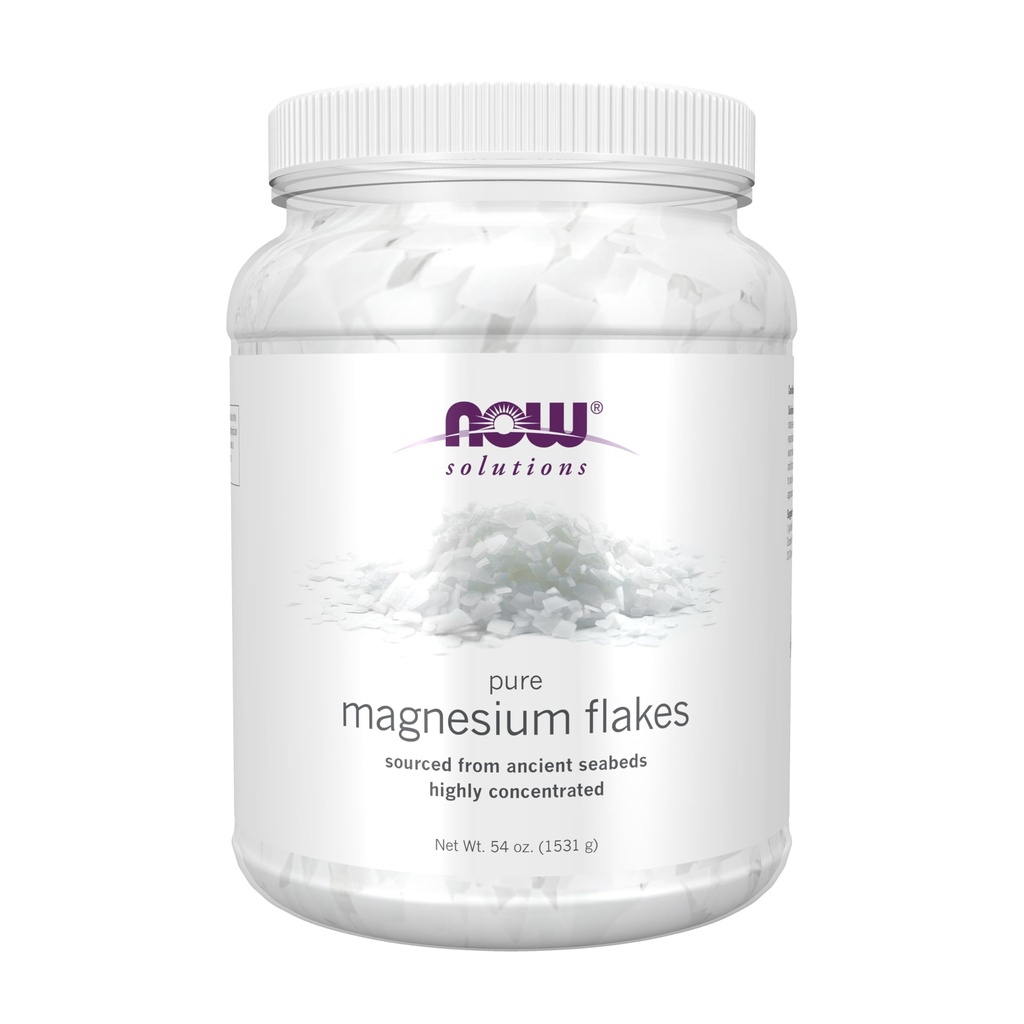 Now Foods Solutions, Magnesium Flakes, 100%纯度, 来自古老的泽施泰因海床, 高度集中, 54-Ounce