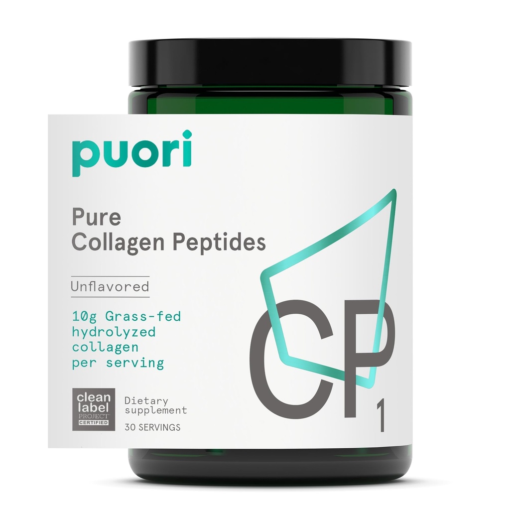 Puori Pure Collagen Peptides Powder, Unflavored - 10g of Grass-Fed Hydrolyed Bovine Collagen 支持皮肤健康,头发和钉子强度,联合疼痛和流动支持 - 30 services