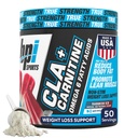 BPI Sports CLA + Carnitine Powder – 非兴奋剂脂肪燃烧器减肥,代谢和精液肌肉 – 咖啡因自由 – 彩虹冰 – 50 services – 12.34 oz