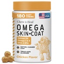养狗的沙门油 - 180 柔性 Chew Omega 治疗皮肤和煤 - 鱼油混合 基本脂肪酸,Omega 3和6,维生素,抗氧化剂和矿物 - 美国制造