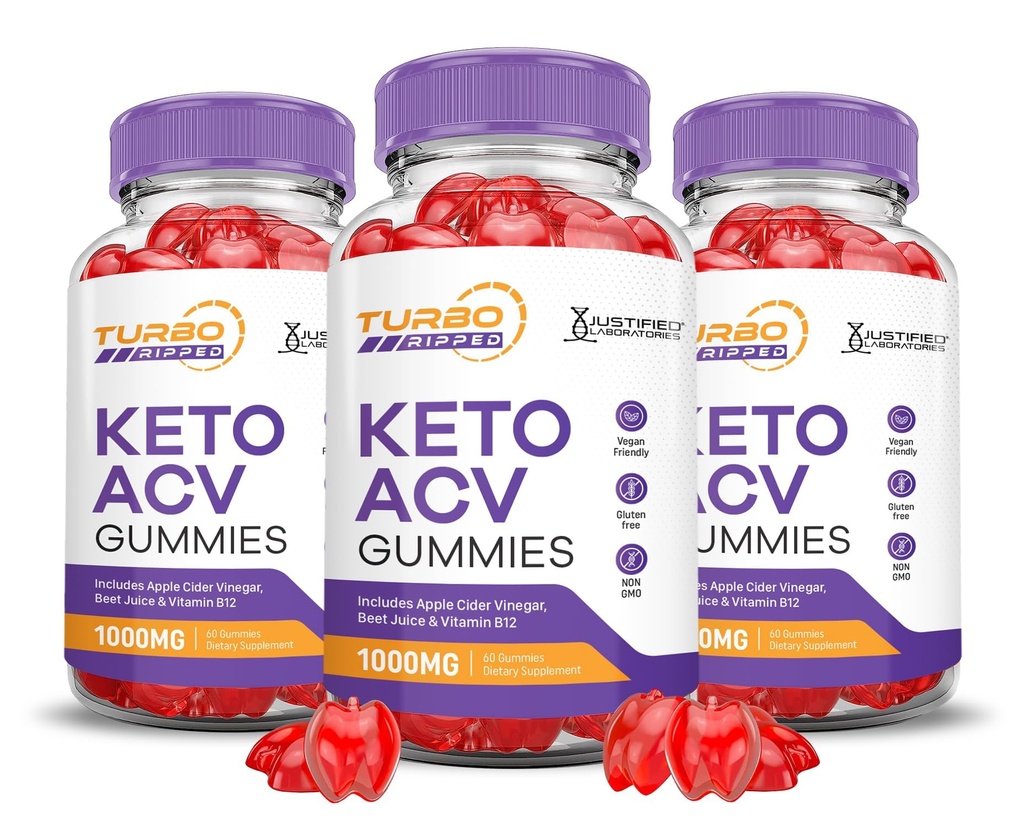 (3 Pack) Turbo Ript Keto ACV Gummys 高级公式 1000MG Turbo Ript Keto Gummys 苹果苹果 苹果 苹果 苹果 醋 配以石榴 甜菜 果汁 粉 B12 Vegan 非 GMO 180 Gummys 配制.